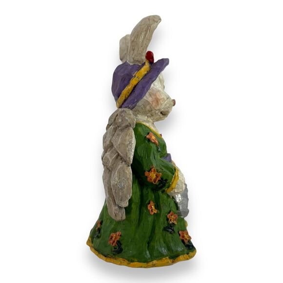 Vintage Rustic Angel Rabbit Figurine Primitive Folk Art Spring Easter Decor 5" - Picture 6 of 12